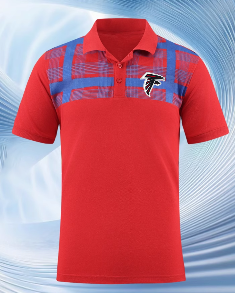 Atlanta Falcons red Men 2025 NFL polo T shirt